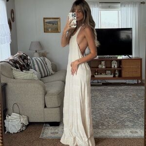 free people beach open back maxi dress